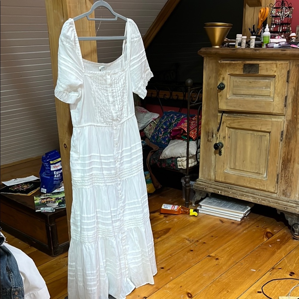 Sundance White Puff Sleeve Maxi Dress